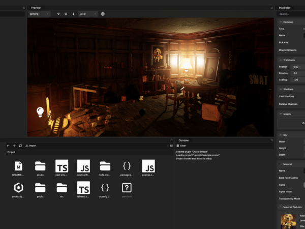 Screenshot of Babylon.js Editor.