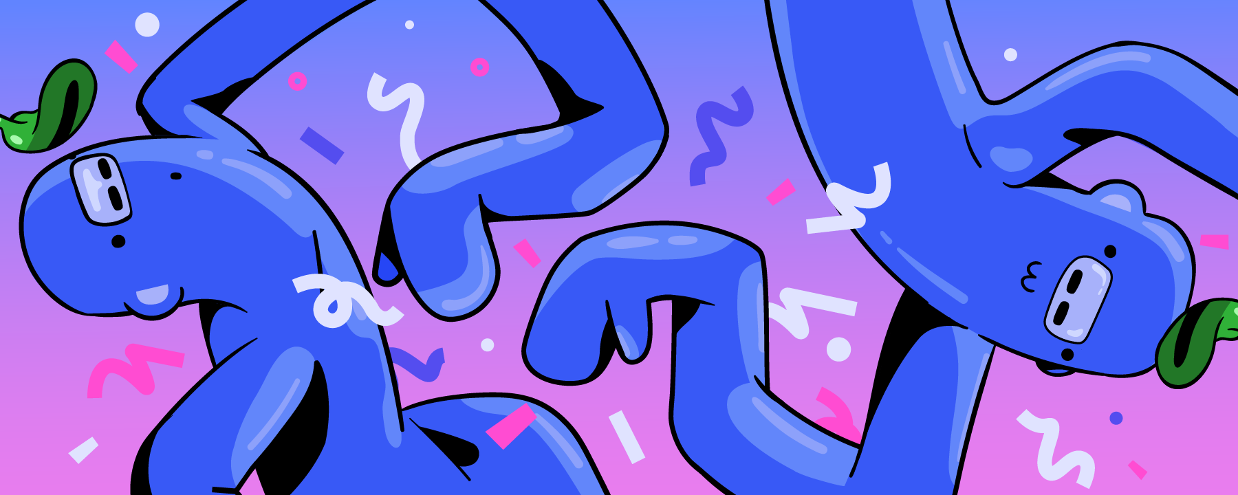 A pair of wacky waving inflatable tube men that look like Wumpus.