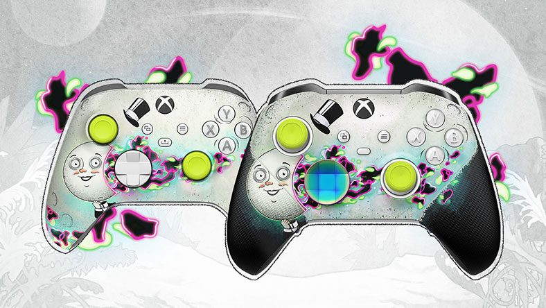 Both Xbox Wireless Controller and Xbox Elite Wireless Controller Series 2 - The Outer Worlds 2 controllers side by side.